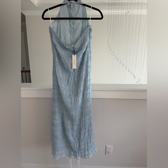 COMMENSE Light Blue Halter Ruched Dress - Picture 7 of 9